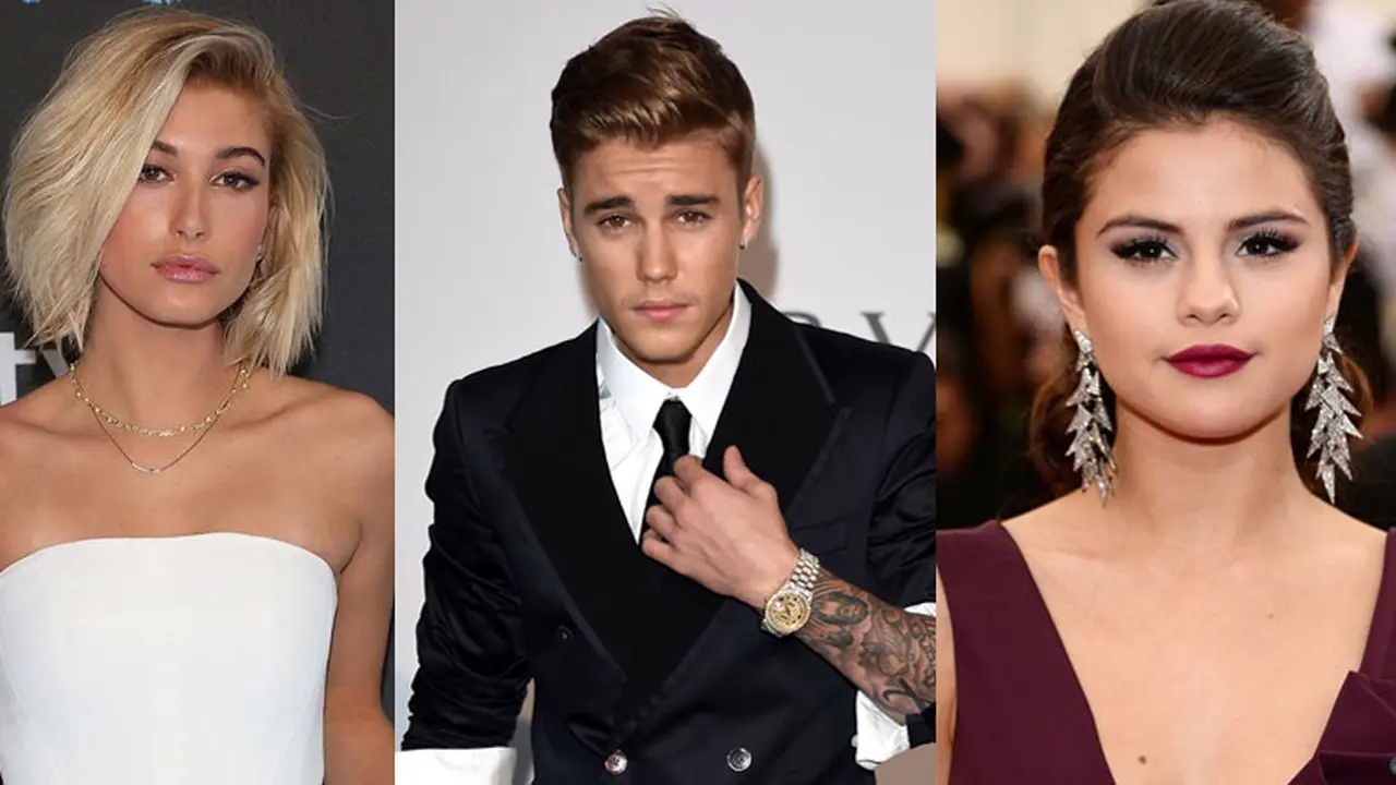 Hailey Baldwin, Justin Bieber, dan Selena Gomez