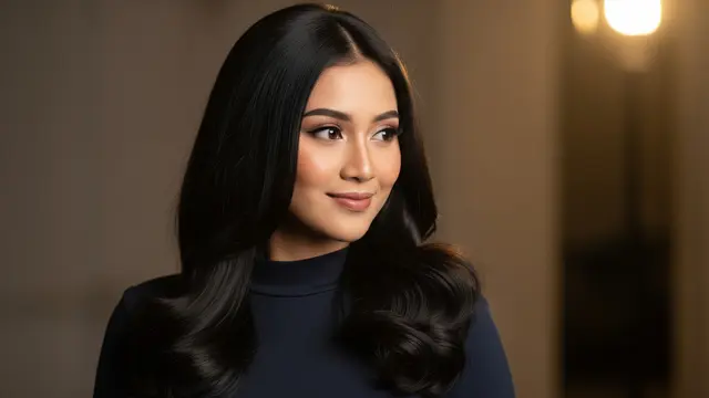 Model Rambut Panjang Curly Bawah yang Natural