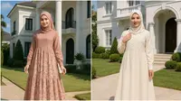 7 Contoh Model Gamis Kombinasi Motif dan Polos, Ini Pilihannya yang Anggun dan Kekinian