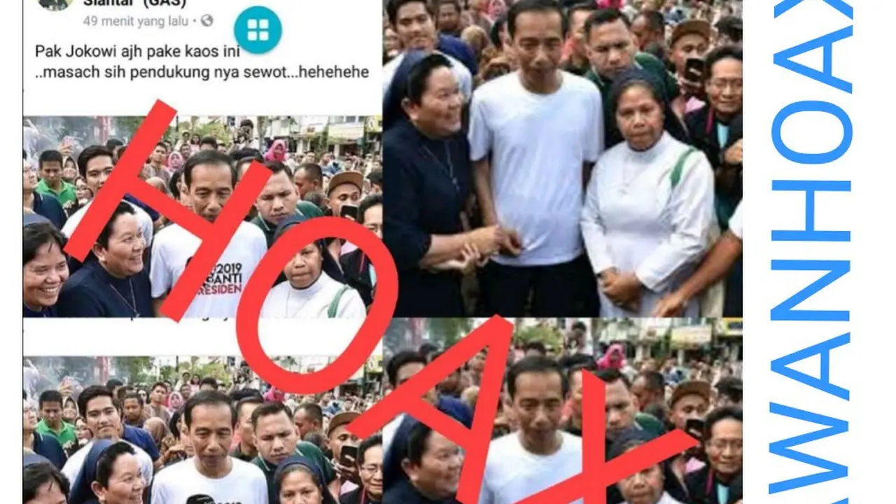Banner Jokowi pakai kaos #2019GantiPresiden