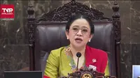 Ketua DPR RI Puan Maharani dalam pidatonya diacara sidang tahunan MPR-DPR RI, Jumat (15/8/2025). Puan menyinggung soal tambang Raja Ampat.