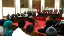 Suasana sidang ke-9 kasus dugaan penistaan agama yang dilakukan Basuki T Purnama di PN Jakarta Utara, Selasa (7/2). Sidang mendengarkan keterangan dua saksi fakta dan satu saksi ahli dari MUI. (Liputan6.com/Isra Triansyah/Pool)