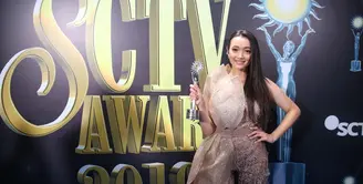 Megan Domani SCTV Awards 2019. (Adrian Putra/Fimela.com)