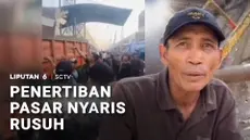 Sejumlah pedagang sayur di Pasar Baru Kota Bekasi mengamuk dan terlibat keributan dengan petugas Satpol PP pada Senin siang. Keributan terjadi saat petugas Satpol PP menertibkan para pedagang kaki lima yang berjualan di bahu jalan.