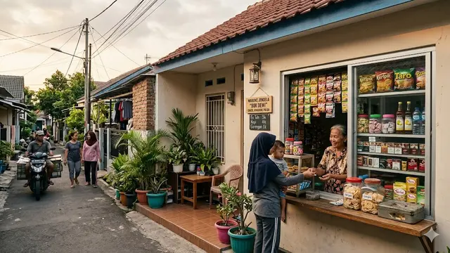 Desain Warung Kecil di Depan Rumah