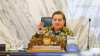 Menteri Koordinator Bidang Perekonomian Airlangga Hartarto saat rapat koordinasi, Jumat, (23/5/2025). (Foto: ekon.go.id)