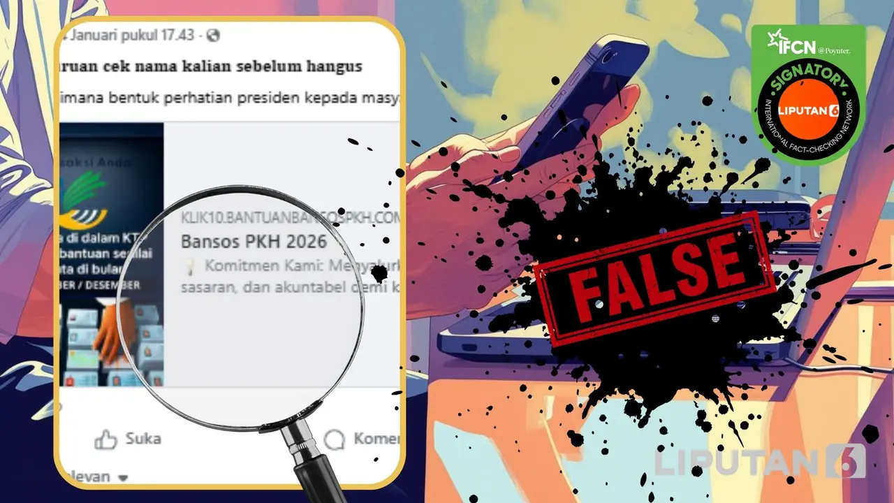 Tangkapan layar link cek nama penerima Bansos PKH 2026