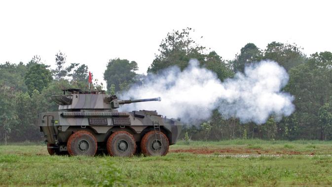 Tak seperti Panser Anoa, Panser Badak ini dilengkapi dengan senjata cannon berkaliber 90 mm. (Foto:Humas Pindad)