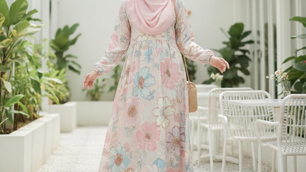 8 Model Gamis Batik Motif Bunga Pastel, Cocok Jadi Tren Busana Muslimah di 2026
