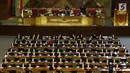 Suasana saat berlangsung Rapat Paripurna paripurna Masa Sidang I Periode 2019-2020 di Kompleks Parlemen, Senayan, Jakarta, Kamis (22/8/2019). Rapat yang membahas RUU APBN Tahun 2020 beserta nota keuangannya itu hanya dihadiri 55 orang. (Liputan6.com/Johan Tallo)