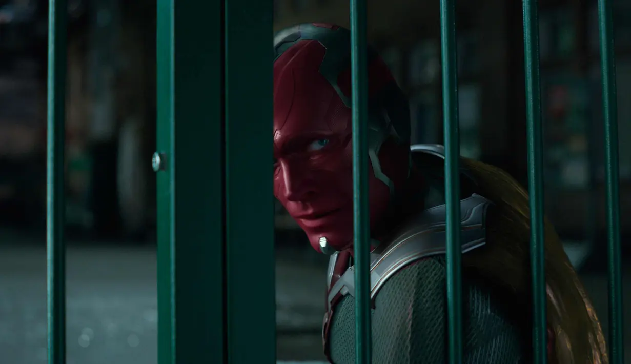 Aktor Paul Bettany saat beradegan dalam film Avengers Infinity War. Film ini dijadwalkan dirilis di Amerika Serikat pada 27 April 2018. (Marvel Studios via AP)