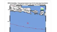 Gempa guncang Kuta Selatan Bali. BMKG