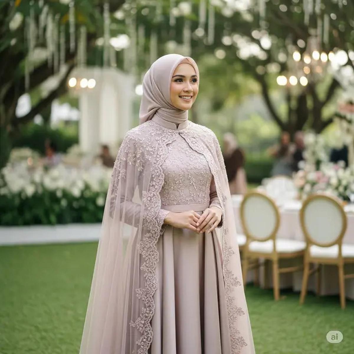 5 Gamis Brokat Pesta Pernikahan Terbaik 2025, Tampil Elegan, Glamour, dan Berkelas