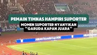 Pemain Timnas Indonesia hampiri suporter usai lawan Vietnam. Momen suporter nyanyikan “Garuda Kapan Juara”