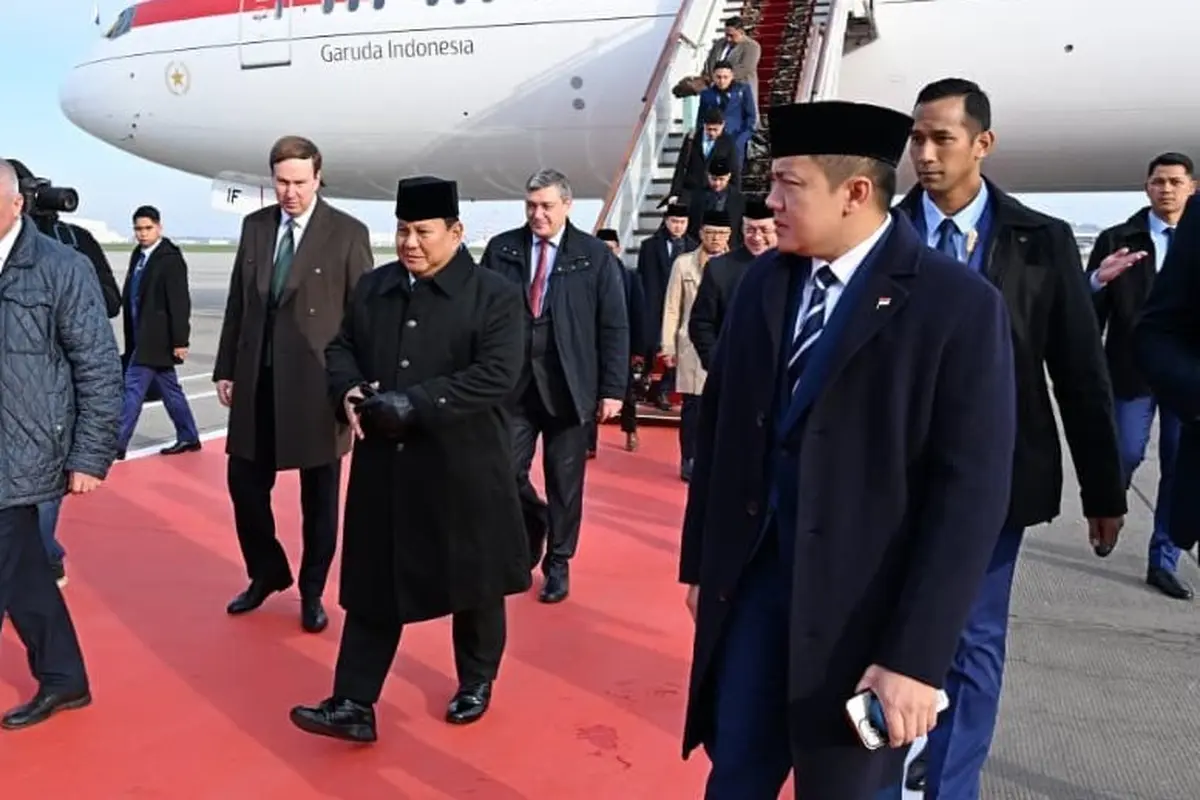 Presiden Prabowo Subianto tiba di Bandara Vnukovo-2 di Moskow, Federasi Rusia, pada Senin, 13 April 2026, pukul 07.45 waktu setempat.