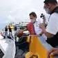 Menteri Kelautan dan Perikanan Sakti Wahyu Trenggono meresmikan kapal pemantau kawasan konservasi milik Balai Kawasan Konservasi Perairan Nasional (BKKPN) Kupang. (Dok KKP)