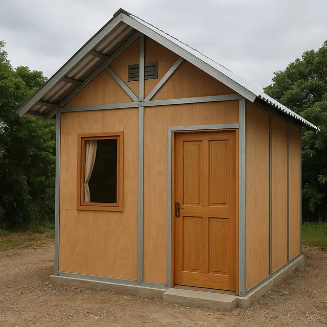 Model Rumah Semi Permanen dari Baja Ringan dan Triplek Budjet Rp 15-25 Juta