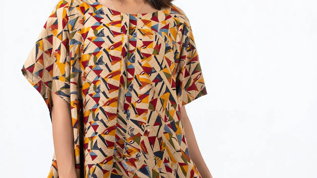 Batik Lengan Dolman Tunik Oversized Asimetris