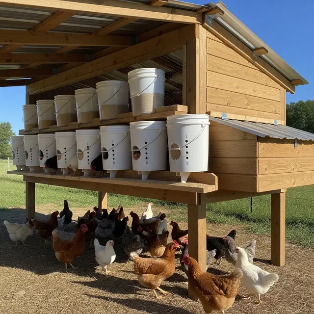 Desain Kandang Ayam dengan Sistem Pakan Otomatis Tanpa Listrik