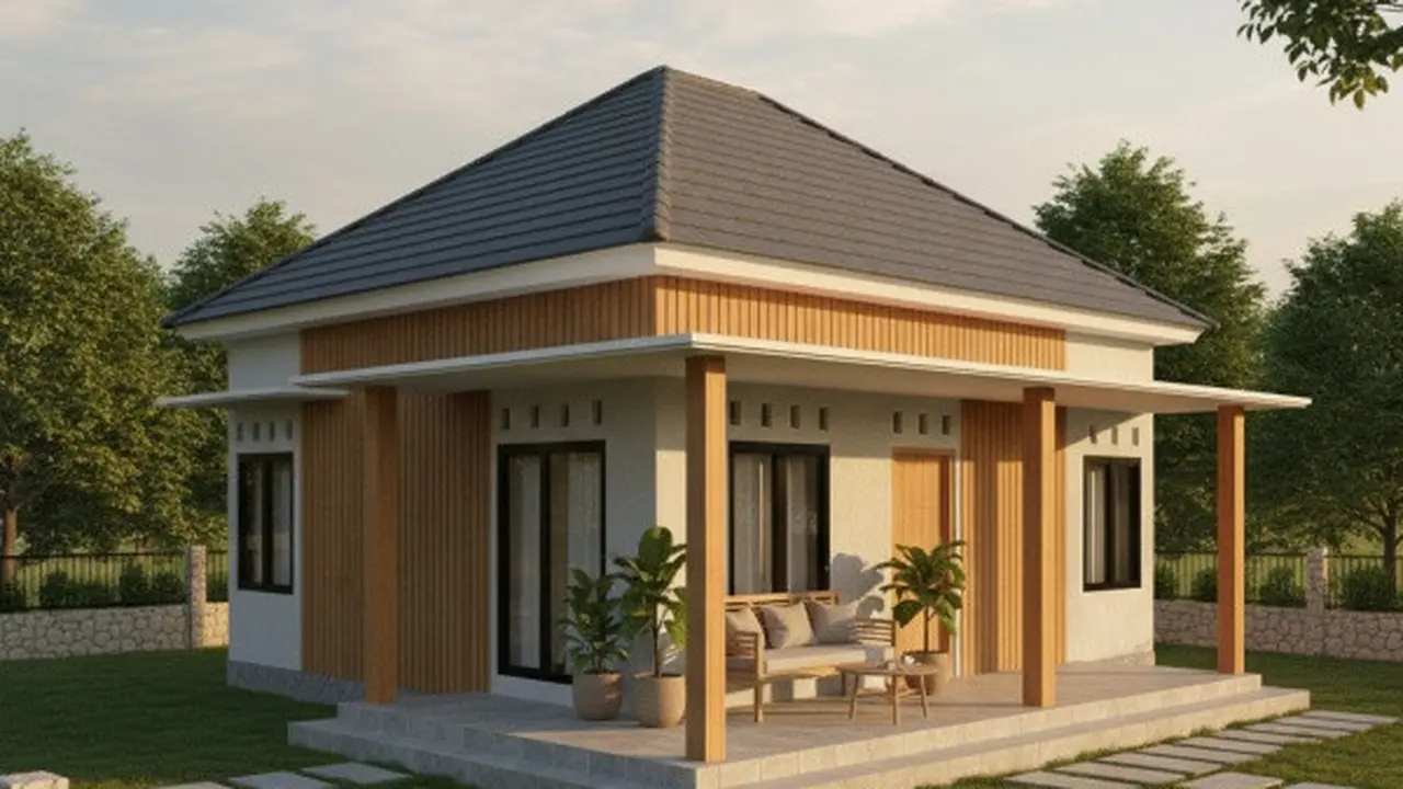 Ilustrasi Model Rumah dengan Atap Limas (Sumber: Gemini AI)