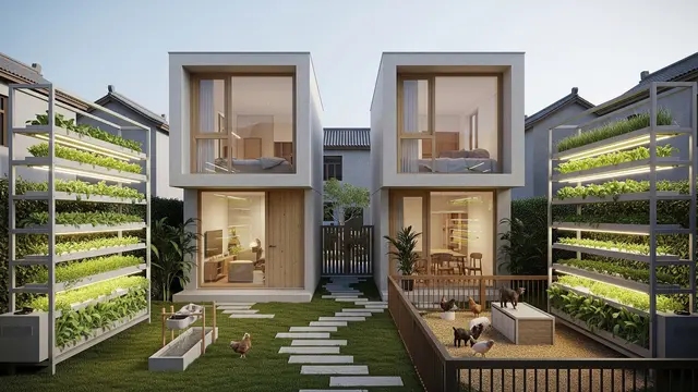 Konsep Rumah Kampung Minimalis dengan Halaman Jadi Tempat Ternak/Gemini AI