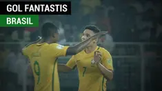 Berita video gol-gol fantastis Brasil yang menghentikan langkah Jerman di Piala Dunia U-17 2017, Kolkata, India, Minggu (22/10/2017).