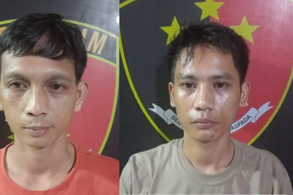Tampang tersangka penipuan dan penggelapan mobil rental di Kota Metro, Lampung.