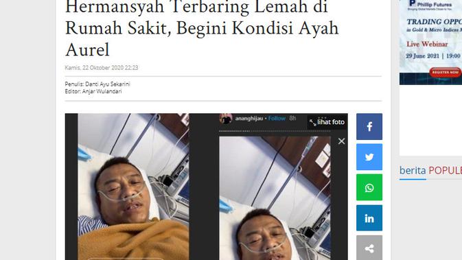 Cek Fakta Liputan6.com menelusuri informasi kabar duka Anang Hermansyah wafat