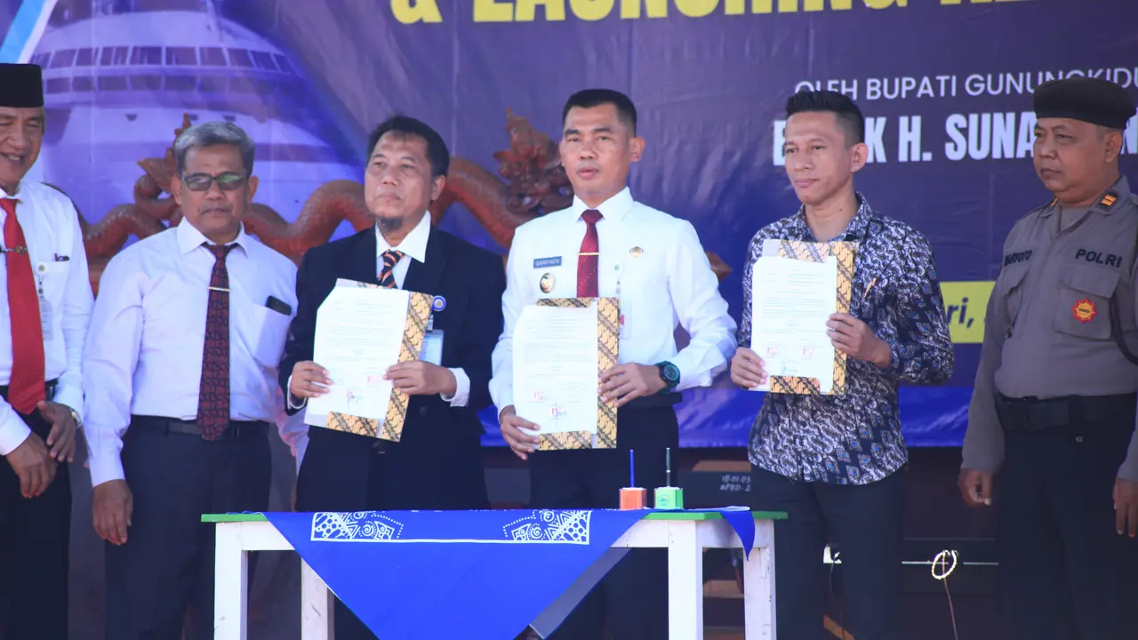 Bupati Gunungkidul saat peluncuran kelas Industri di SMKN 1 Tanjungsari