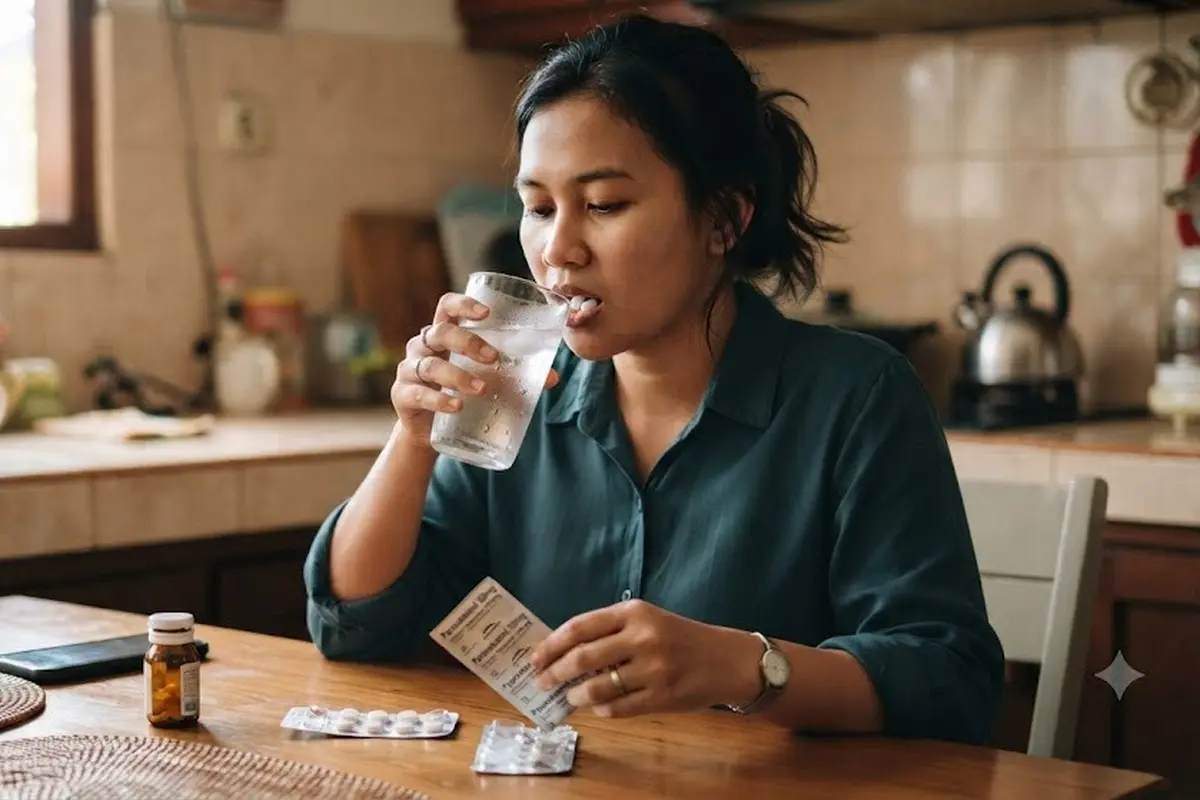 apakah boleh minum obat dengan air dingin (AI Generated)