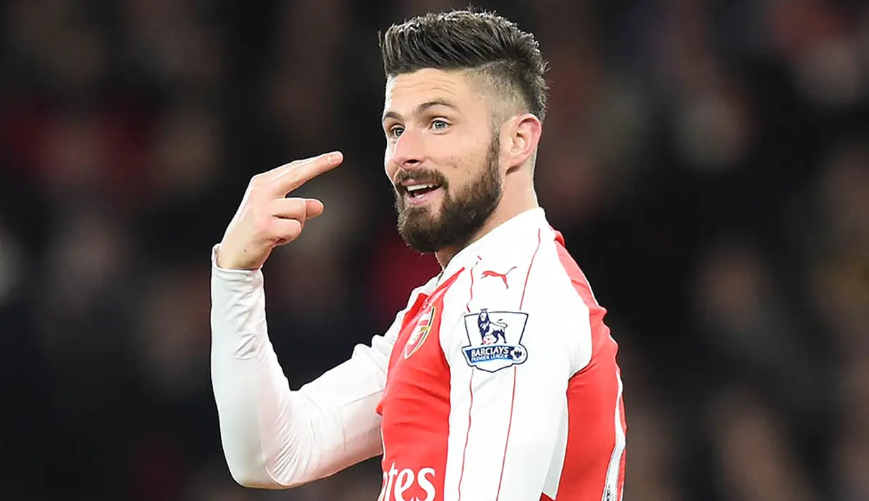 Striker - Olivier Giroud (Arsenal), posisi ini merupakan masalah bagi MU, mereka musim ini tidak memiliki striker murni yang mampu mencetak banyak gol, berbeda dengan Arsenal yang memiliki pria asal Prancis ini. (EPA/Facundo Arrizabalaga)