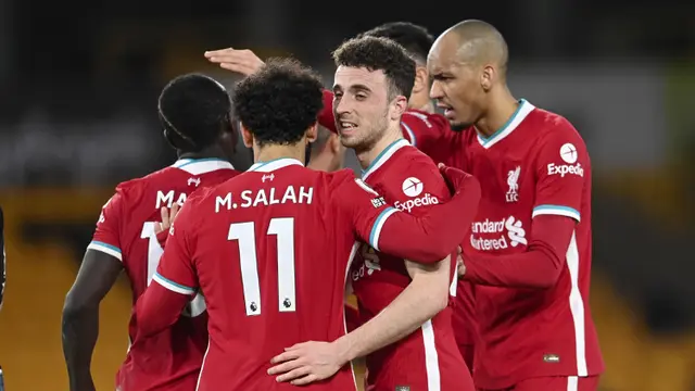 FOTO: Gol Tunggal Diogo Jota Bawa Liverpool Tundukkan Wolverhampton Wanderers - Diogo Jota; Tim Liverpool