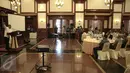 Menteri Pertahanan Ryamizard Ryacudu memberikan paparan usai menyerahkan sertifikat dan penghargaan dari Menteri Pertahanan Timor Leste kepada Tim Misi Pelayanan Kesehatan  Indonesia  di Kemenhan RI, Jakarta, (23/5/2016). (Liputan6.com/Faizal Fanani)