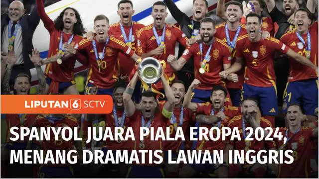 Spanyol untuk keempat kalinya menjuarai piala Eropa, usai menundukkan Inggris dengan skor 2-1 pada laga final di Stadion Olimpiade Berlin. Dua gol kemenangan Tim Matador dicetak Nico Williams dan Mikel Oyarzabal. Sedangkan gol tunggal Inggris dibukuk...