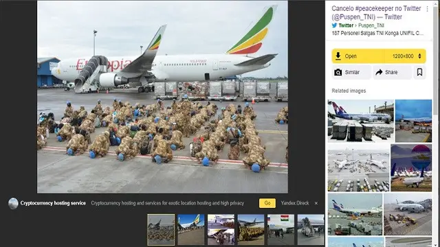 Gambar Tangkapan Layar Penelusuran Foto Menggunakan Situs Yandex.