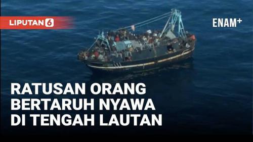 VIDEO: Miris, Ratusan Orang Bertaruh Nyawa di Kapal Nelayan