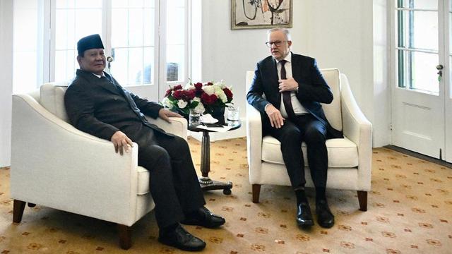 Presiden Prabowo Subianto melakukan pertemuan tête-à-tête atau empat mata dengan Perdana Menteri (PM) Australia Anthony Albanese di Kirribilli House.