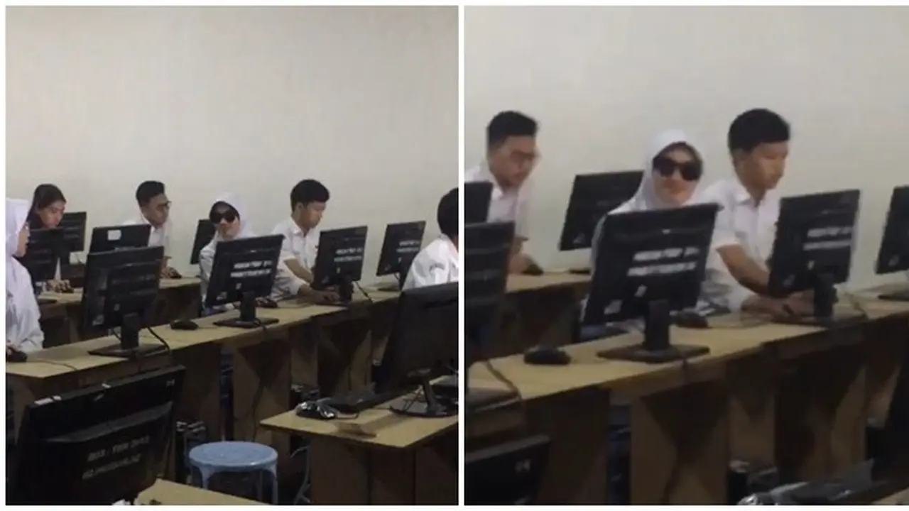 Mirip Turis, Siswa Ini Ujian Nasional Pakai Kacamata Hitam