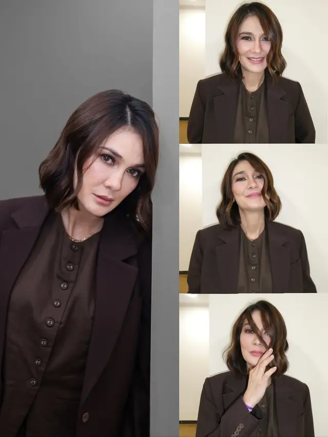 Pesona Luna Maya dalam Balutan Blazer Cokelat, Aura Lady Boss yang Tak Terbantahkan