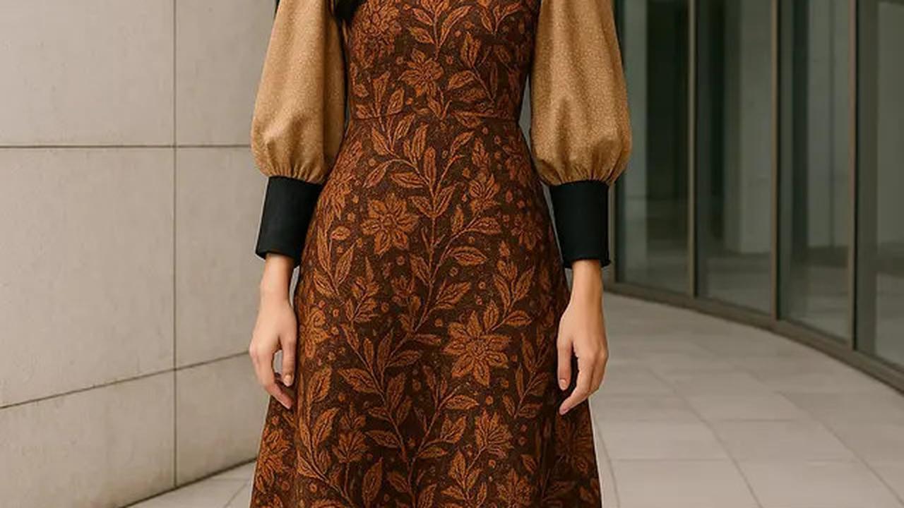 7 Model Batik Brokat Kombinasi Lengan Puff dan Bishop yang Sedang Hits di 2025