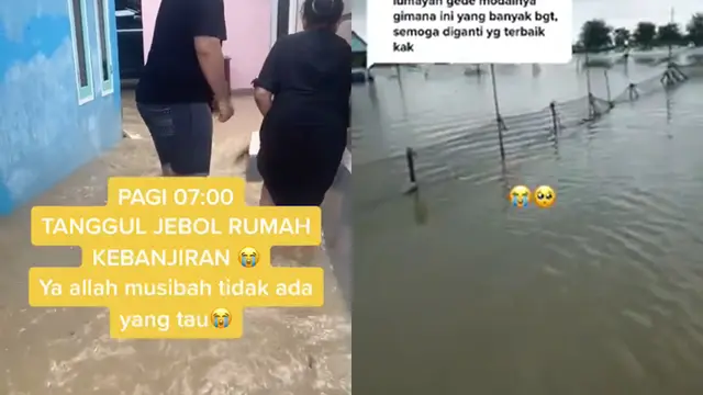 Kerugian pengusaha budidaya ikan menimpa sebuah keluarga lantaran tambaknya dilanda banjir.