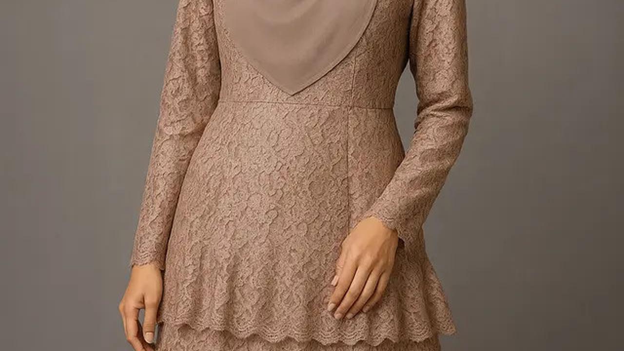 7 Model Long Dress Brokat Menutup Dada, Elegan dan Syar'i untuk Gaya Hijab 2025