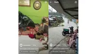 Pengendara sepedah motor kecelakaan hingga terobos ruang tamu rumah warga. (source: akun Instagram @memomedsos)