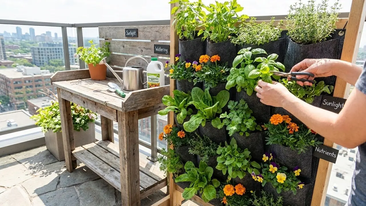 Ilustrasi Desain Kebun Sayur Pocket Garden/Gemini AI