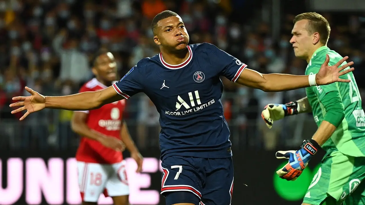 Penyerang Paris Saint-Germain, Kylian Mbappe.