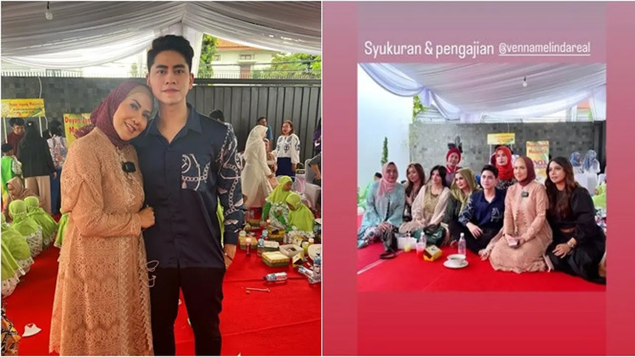 Undang 52 Anak Yatim, Ini 6 Momen Syukuran dan Pengajian di Rumah Venna Melinda