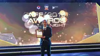 Pemain Timnas Indonesia dan Persija Jakarta, Riko Simanjuntak, saat hadir dalam malam AFF Awards 2019 di Hanoi, Vietnam, Jumat (8/11/2019). Riko masuk dalam AFF Best XI in the AFF Suzuki Cup 2018. (Dok. Persija)