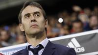 Real Madrid melalui situs resmi mengumumkan pelatih baru pengganti Zinedine Zidane pada Selasa (12/6/2018). Los Blancos menunjuk pelatih timnas Spanyol, Julen Lopetegui, sebagai pelatih baru. (AP/Miguel Morenatti)