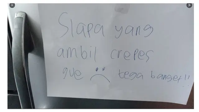 6 Tulisan Sindir Anak Kos yang Ambil Makanan Tanpa Izin Ini Bikin Senyum Miris