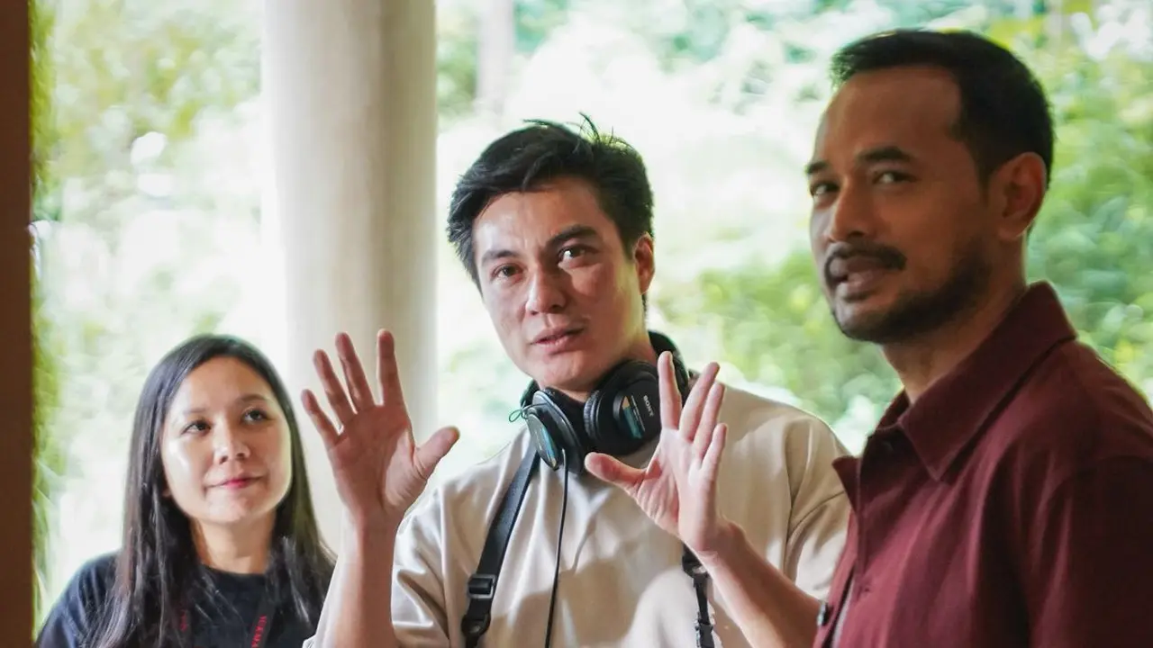 Baim Wong di lokasi syuting film Sukma